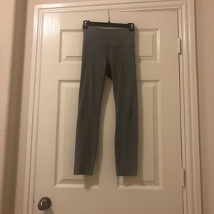 Lululemon high waisted gray leggings 25’ inseam.